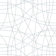Tangled curvy lines seamless pattern, vector repeat endless background, artistic stripes trendy tiling wallpaper motif. Usable for fabric, wallpaper, wrapping, web and print. Grey color sample swatch.