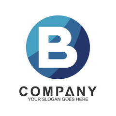initial letter B logo design in circle shape