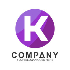 initial letter K logo design in circle shape