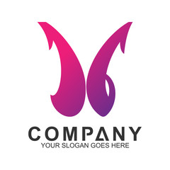 abstract letter V logo design template