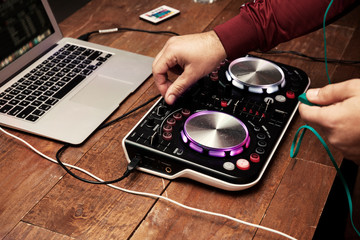 dj mixing the music