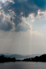 clouds over the reservoir Thailand
