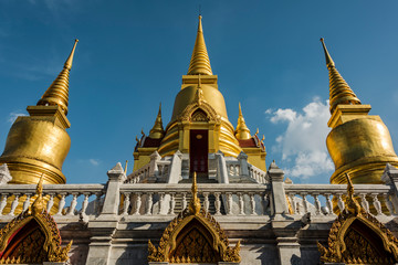 Three golden pagoda in thailand