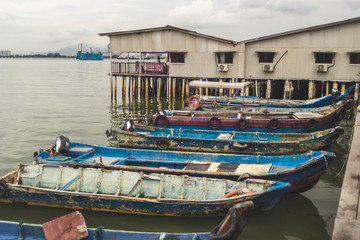 Fototapeta na wymiar Fishing boat on the port