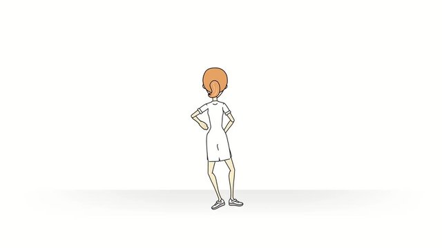 Krankenschwester tanzt Animation 2d