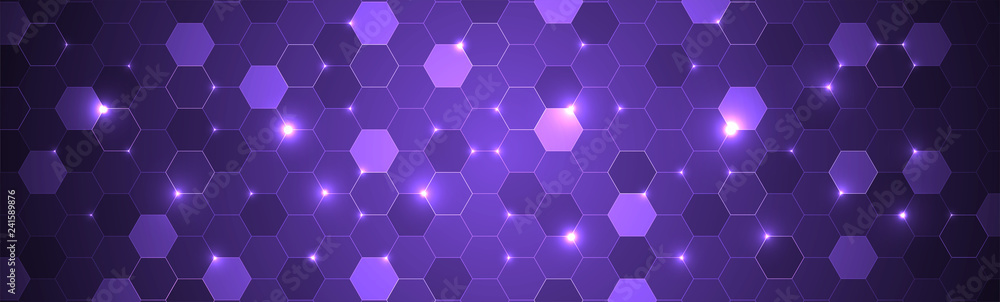 Wall mural Abstract hexagon background for design works.