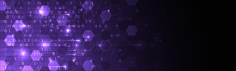 Technology background. Big data concept. Binary computer code.  Vector illustration.