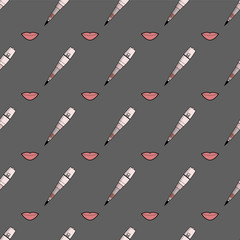 Vector simple pattern of equipment for permanent make-up. Used for backgrounds on the site, business cards, wallpaper