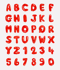 red balloon alphabet in vector illustration 