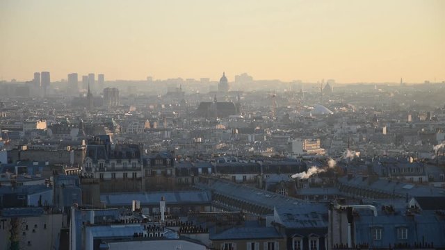Panoramic view of Paris with the roofs