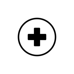 Plus Icon vector. Add plus icon. Addition sign. Medical Plus icon