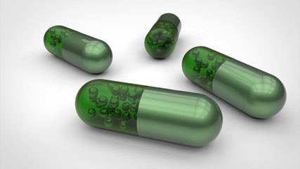 3d green capsules