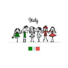 Fototapeta premium Girls party, sketch for your design