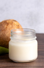 Canning Jar of Solidified Coconut Oil A Healthy Alternative to Vegetable Oils