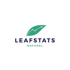 leaf stats statistics chart sprout logo vector icon illustration