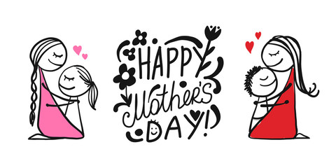 Happy mother's day. Greeting card design