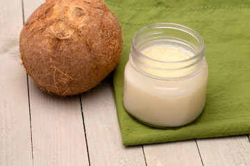 Canning Jar of Solidified Coconut Oil A Healthy Alternative to Vegetable Oils