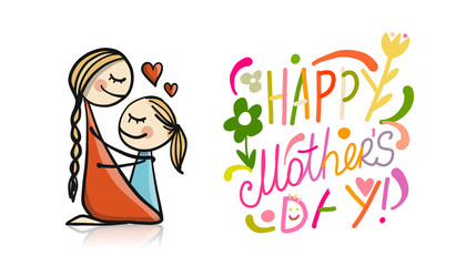 Happy mother's day. Greeting card design