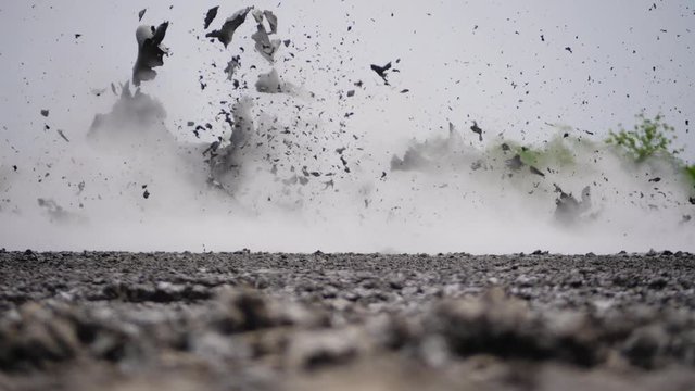 mud volcano with bursting bubble bledug kuwu. volcanic plateau with geothermal activity and geysers, slow motion Indonesia java. aerial view volcanic landscape