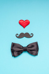 Fototapeta premium Paper moustaches for men fathers dad concept