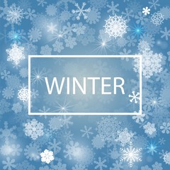 Abstract background.A lot of different shining snowflakes.