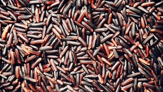 Black rice as natural food background. Top view. Healthy diet gluten free