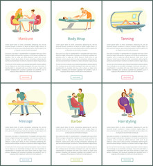 Barber Male and Hair Styling Stylist Set Vector