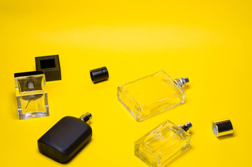 perfume on a yellow background