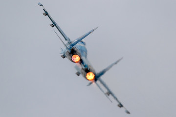 Fighter jet full afterburner take off