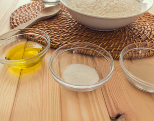 Healthy ingredients prepared for cooking