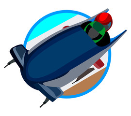 icon and image of bobsleigh, winter sports on white background