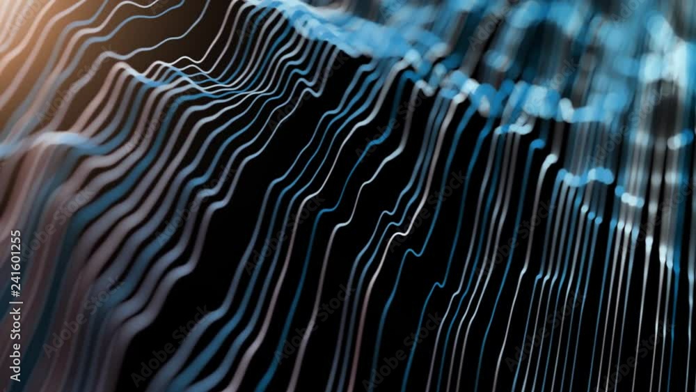 Poster conceptual abstract blurry blue and white colored curvy lines pattern motion background. selective f
