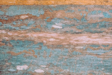 Shabby old wooden blue and yellow background.