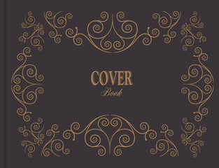 Ornamental old frame. Antique cover book