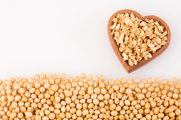 Crushed soybeans - Glycine max. Top view