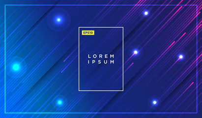 Fototapeta premium Diagonal stripes vector lines falling with shadow and glowing light illustration. Space and stars on dark blue background. Beautiful magic backdrop for your poster or web design