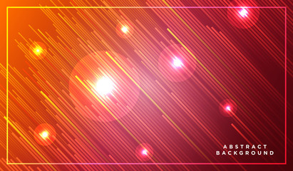 Diagonal stripes vector lines rising with shadow and glowing light illustration. Space and stars on dark red orange background. Beautiful magic backdrop with text placeholder for your design