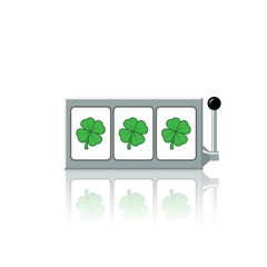 Four-leaf clover slot reels icon vector illustration