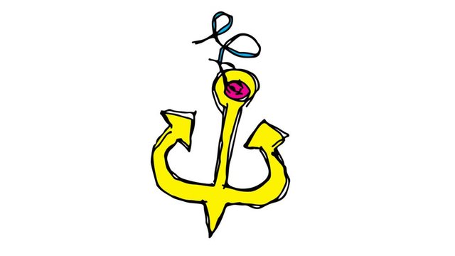 hand drawing white screen with theme of anchor