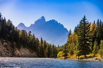 Pretty scenic view in Yellowstone National Park, Wyoming