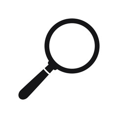 Magnifying glass icon, vector magnifier or loupe sign.