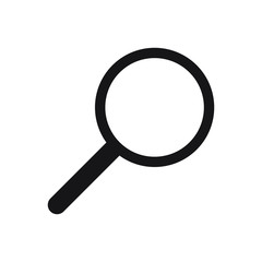 Search icon. Magnifying glass icon, vector magnifier or loupe sign.	