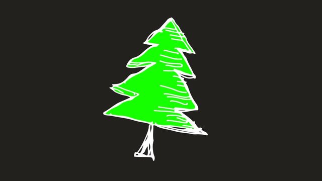 hand drawing black screen with theme of cypress