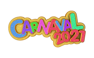 Carnival or carnaval gold colorful glitter texture font.