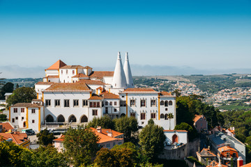 The National Palace of Sintra, inhabited for nearly eight centuries by the Portuguese monarchy and its court, Sintra, Portugal