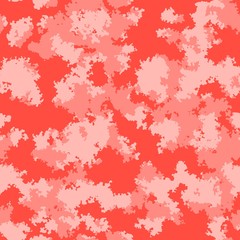 Fashion camo surface design. Living coral marble trendy camouflage salmon red pink fabric pattern.
