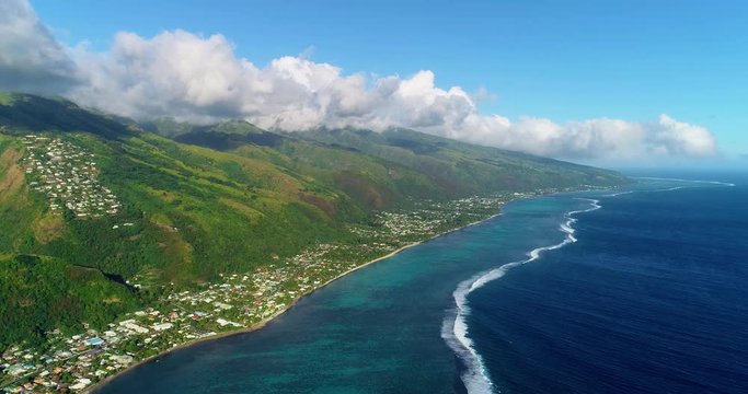 Papeete in aerial view, french polynesia