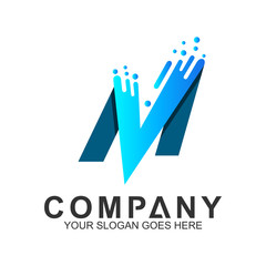 Obraz premium fast letter VM logo, letter V and letter M with fast motion