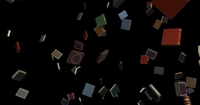 Flying Books with Alpha Channel