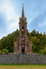 Fototapeta na wymiar Beautiful Gothic Church in Furnas, Azores